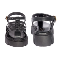 Prada style Flat sandal for women with soft padding - Black