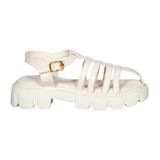Prada style Flat sandal for women with soft padding - White