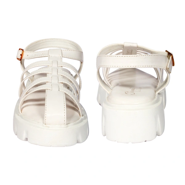 Prada style Flat sandal for women with soft padding - White