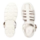 Prada style Flat sandal for women with soft padding - White