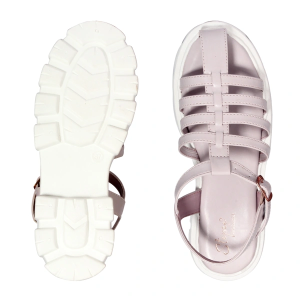 Prada style Flat sandal for women with soft padding - Lavender