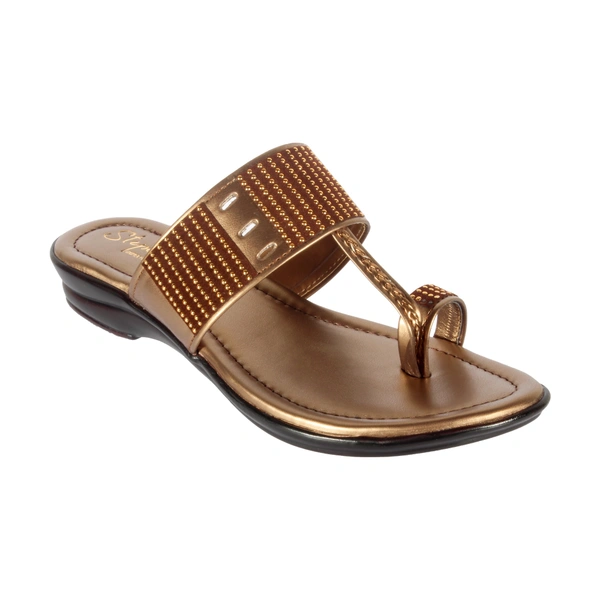 Women smart casual wear slippers - Copper