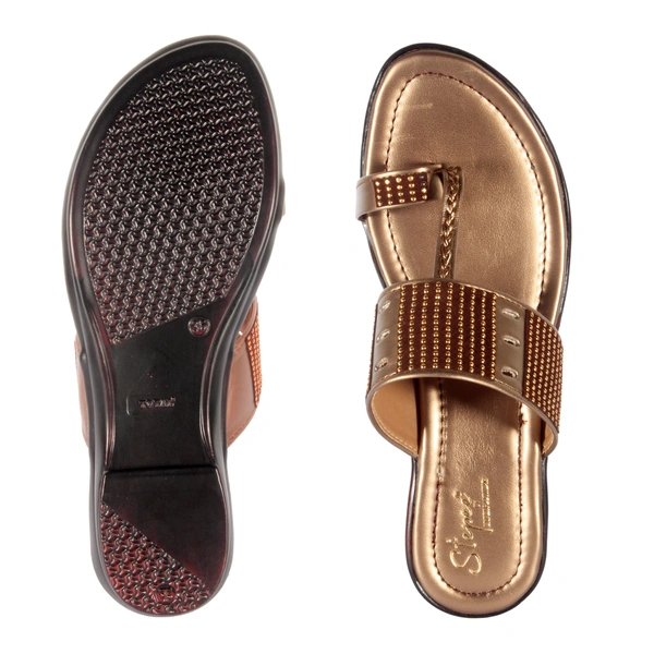 Women smart casual wear slippers - Copper