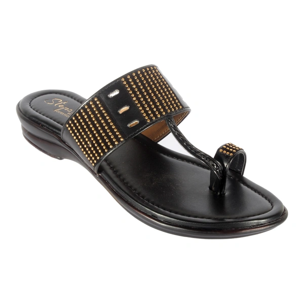 Women smart casual wear slippers - Black