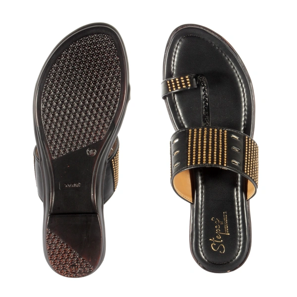 Women smart casual wear slippers - Black