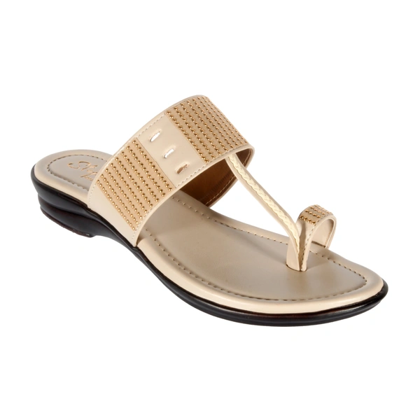 Women smart casual wear slippers - Cream