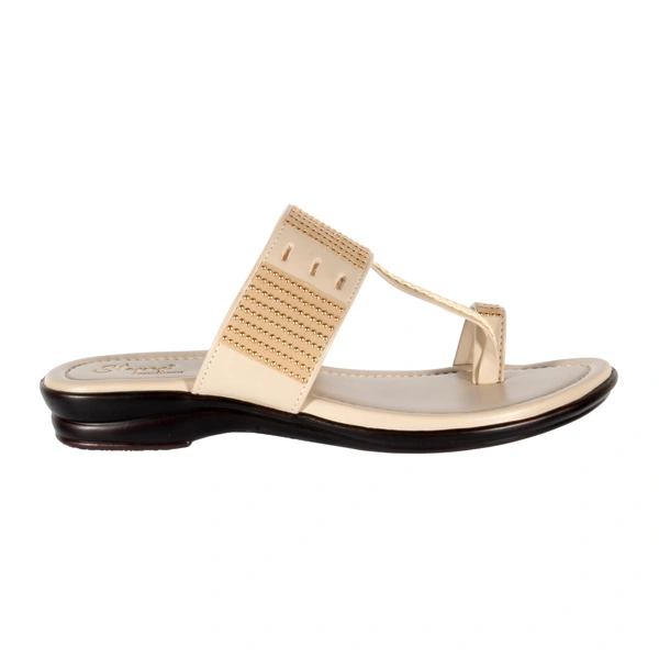 Women smart casual wear slippers - Cream