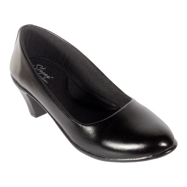 Fomal belly shoe for women with short comfortable heel. - Black
