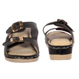 Stepee Double buckle Doctor slippers with Airmax sole - Black