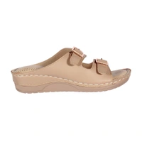Stepee Double buckle Doctor slippers with Airmax sole - Beige