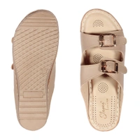 Stepee Double buckle Doctor slippers with Airmax sole - Beige