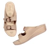 Stepee Double buckle Doctor slippers with Airmax sole - Beige