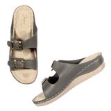 Stepee Double buckle Doctor slippers with Airmax sole - Gray