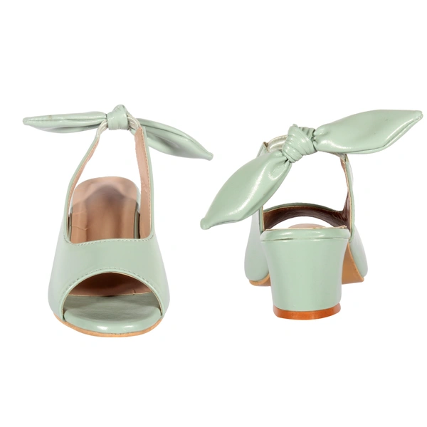 Kids Short heel open toe sandals for girls - Sea green
