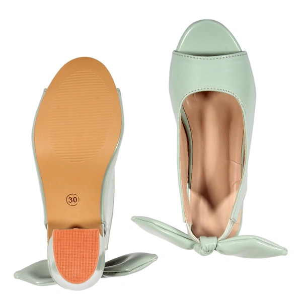 Kids Short heel open toe sandals for girls - Sea green