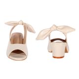 Kids Short heel open toe sandals for girls - Cream