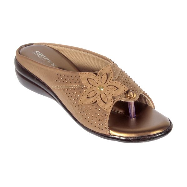 Soft pillow comfort slippers for wome with siroski - Copper