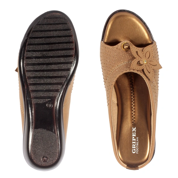 Soft pillow comfort slippers for wome with siroski - Copper