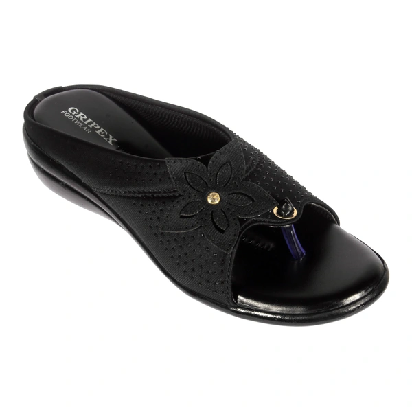 Soft pillow comfort slippers for wome with siroski - Black