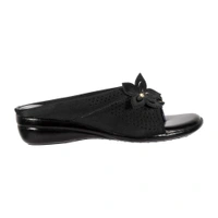 Soft pillow comfort slippers for wome with siroski - Black
