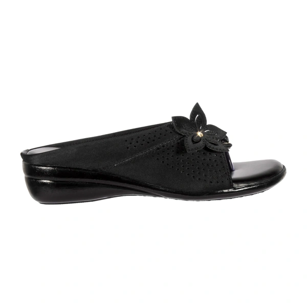 Soft pillow comfort slippers for wome with siroski - Black