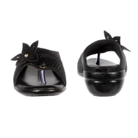 Soft pillow comfort slippers for wome with siroski - Black