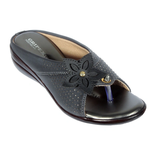 Soft pillow comfort slippers for wome with siroski - Grey