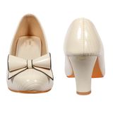 2 inch heel belly with style and durable wuality for women - Cream