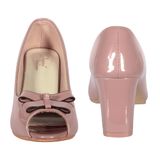 Open toe heel belly with 2 inch heel for women - Peach
