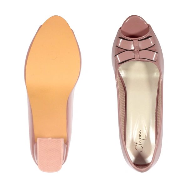 Open toe heel belly with 2 inch heel for women - Peach
