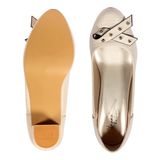 Mat look 2 inch heel belly with style and comfort - Cream