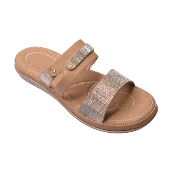 Stepee Flat Arba Sandal With Extra Padding - Tan