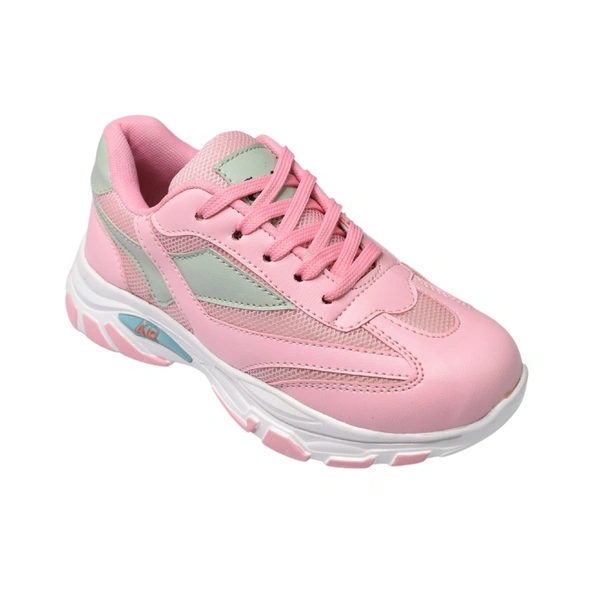 Stepee Womens White Sole  Casual Walking Sneakers Shoes - Pink