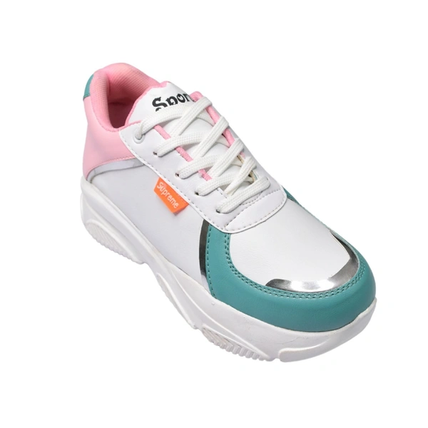 Stepee Comfotable Lightweight Casual Lace-Up Sneaker for Women/Girls - Pink