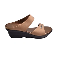 STEPEE short platform casual 2 inch heel slippers - Copper