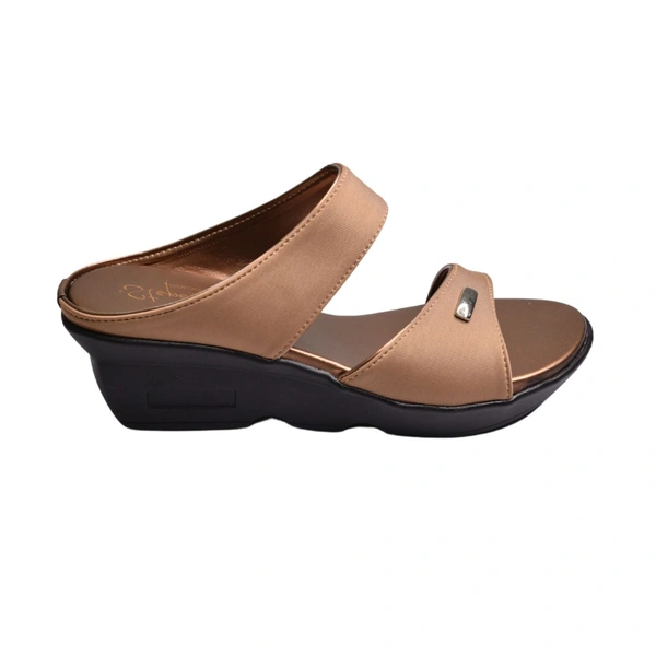 STEPEE short platform casual 2 inch heel slippers - Copper