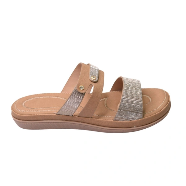 Stepee Flat Arba Sandal With Extra Padding - Tan