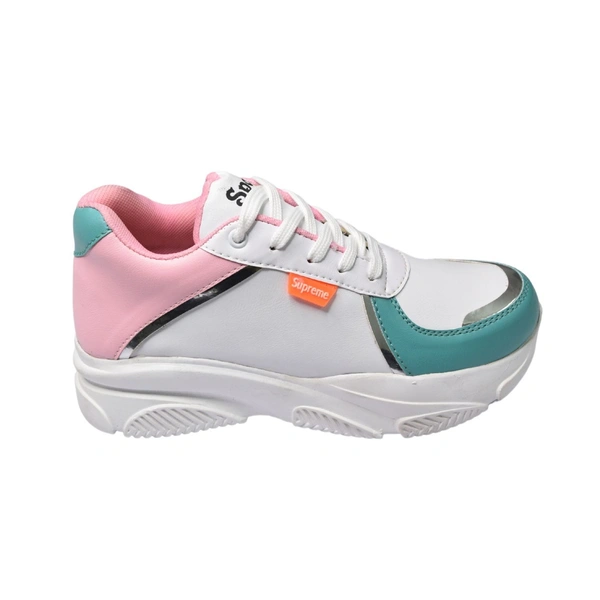 Stepee Comfotable Lightweight Casual Lace-Up Sneaker for Women/Girls - Pink