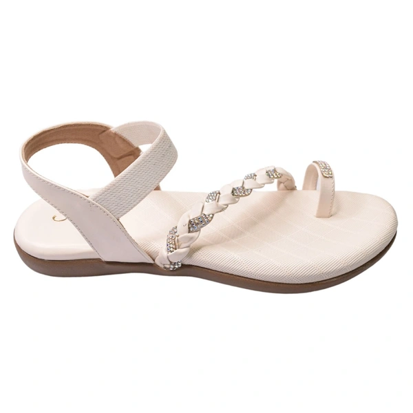 Stepee Flat arba Sandal with extra padding - White