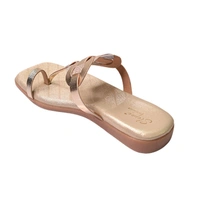 STEPEE flat arba slippers with rings style kolhapuri - Gold
