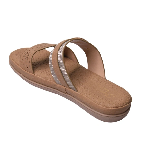 Stepee Flat Arba Sandal With Extra Padding - Tan