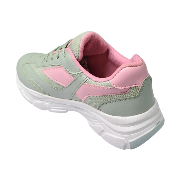 Stepee Womens White Sole Casual Walking Sneakers Shoes - Green
