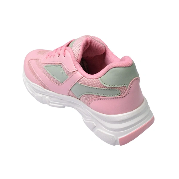 Stepee Womens White Sole  Casual Walking Sneakers Shoes - Pink