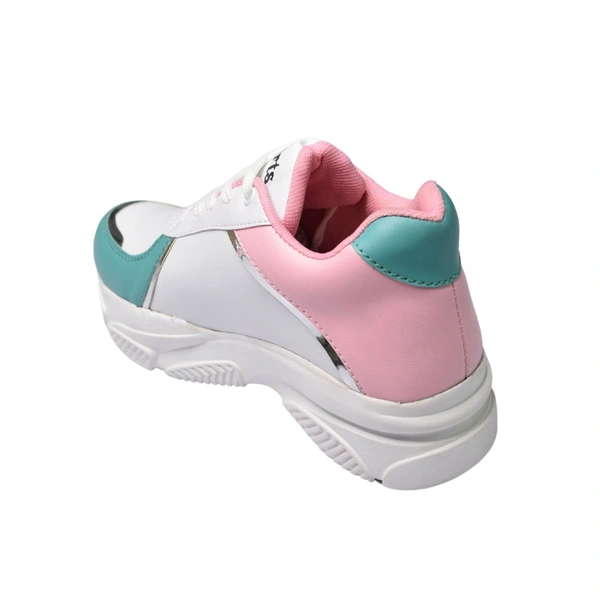 Stepee Comfotable Lightweight Casual Lace-Up Sneaker for Women/Girls - Pink