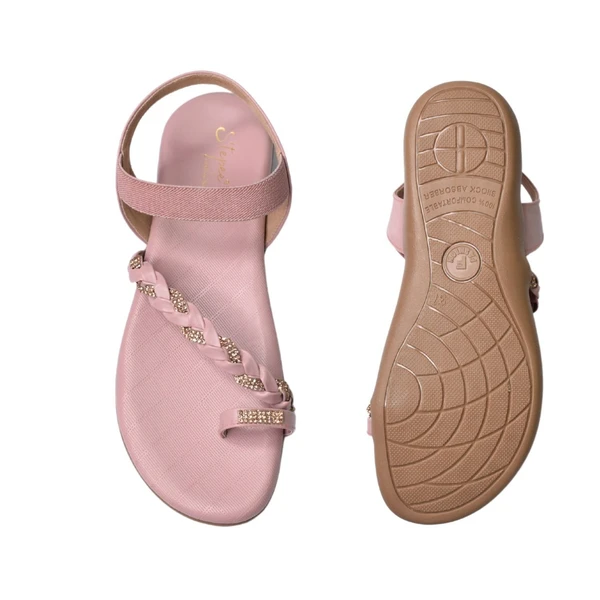 Stepee Flat arba Sandal with extra padding - Peach