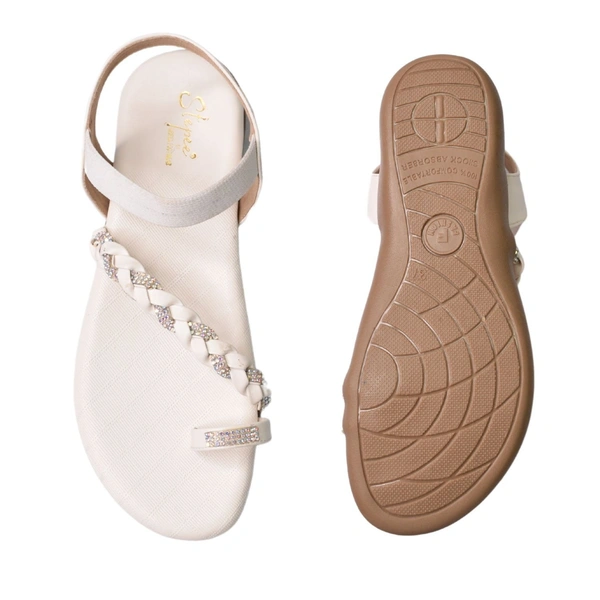 Stepee Flat arba Sandal with extra padding - White