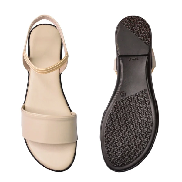 STEPEE Flat formal sandals for women with soft and casual look - Cream