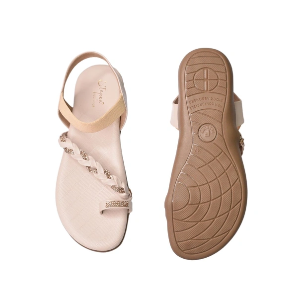 Stepee Flat arba Sandal with extra padding - Cream
