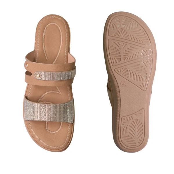 Stepee Flat Arba Sandal With Extra Padding - Tan