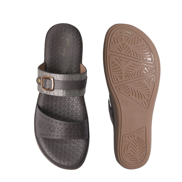 Stepee Flat Arba Sandal With Extra Padding - Gray